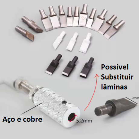 Faca giratória ajustável 3 tamanhos para cortar couro com lâminas de tamanho padrão profissionais para artesãos de couro