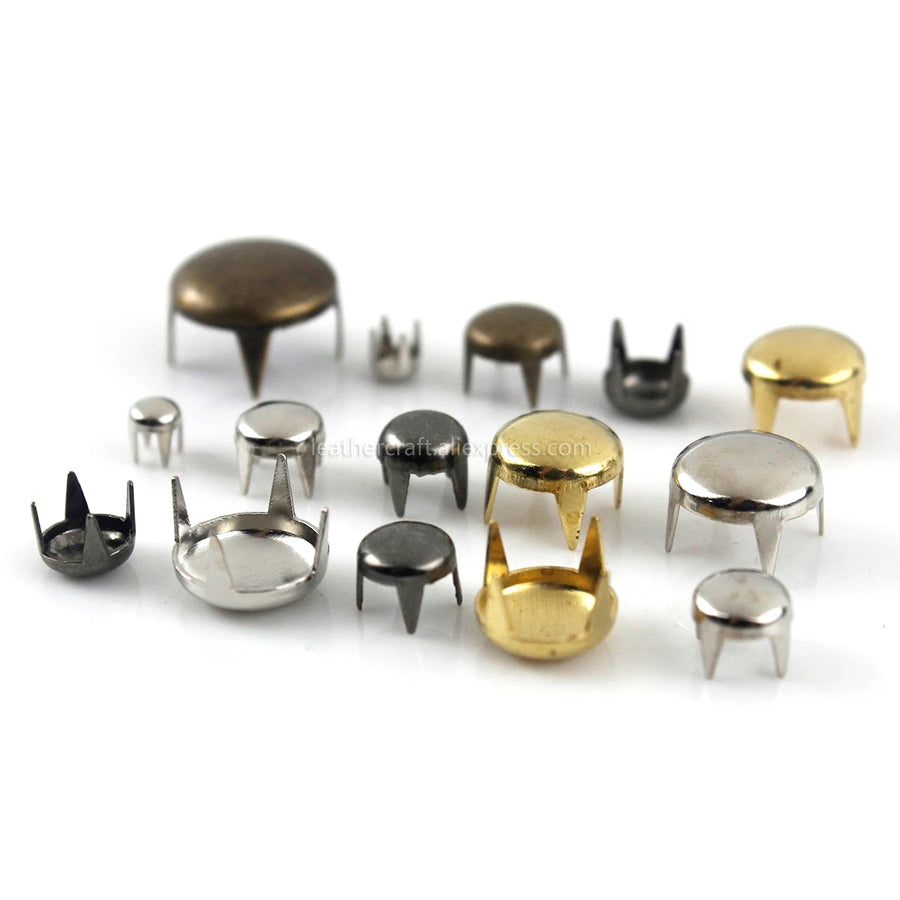 Kit Rebites de garra - 100 peças 2-6mm Metal redondo tachas Accessorios 13 tamanhos
