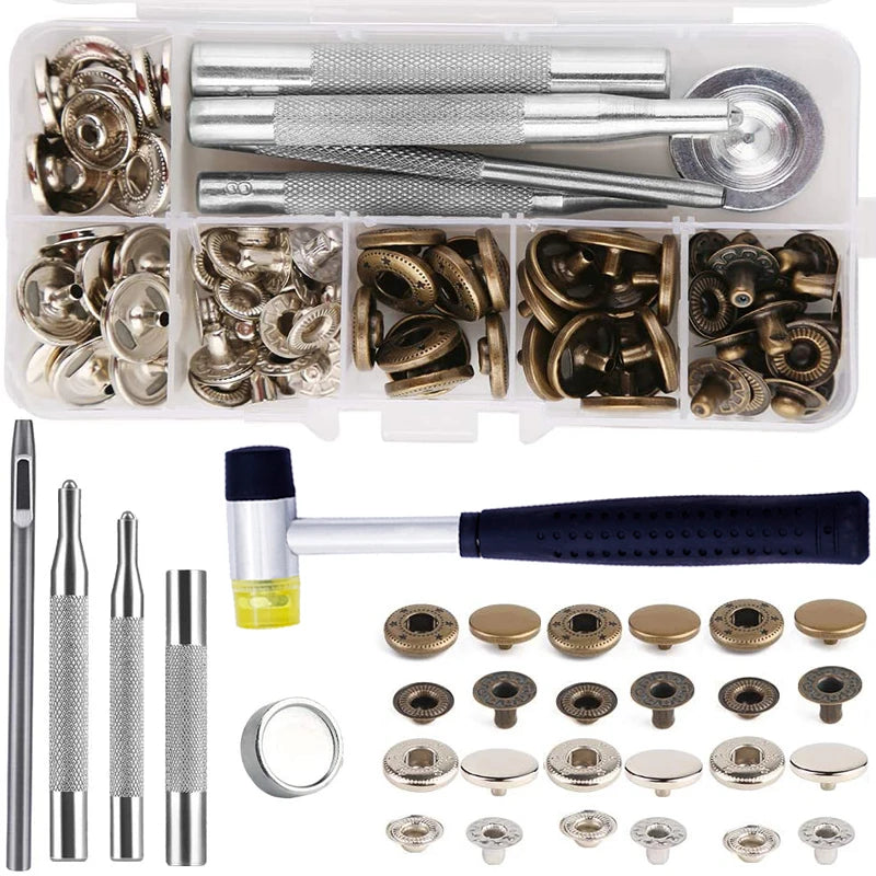 Conjunto de Prendedores de Pressão - Botão de Metal