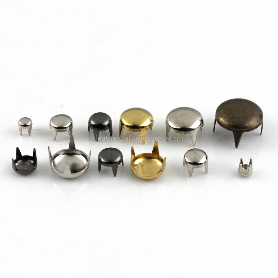 Kit Rebites de garra - 100 peças 2-6mm Metal redondo tachas Accessorios 13 tamanhos