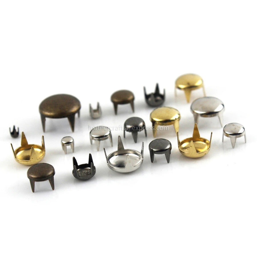 Kit Rebites de garra - 100 peças 2-6mm Metal redondo tachas Accessorios 13 tamanhos