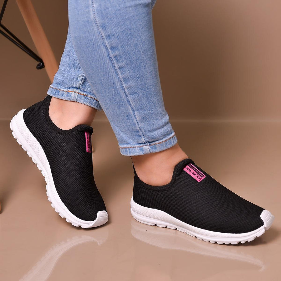 Tênis Meia | Feminino | Calce Fácil Botinha | Ortopédico Esportivo | Sneaker Slip On Casual confortável Academia