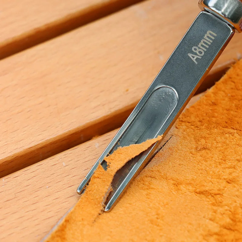 Desquinadores - A4mm a6mm a8mm a10mm - artesanato em couro - borda chanfrada - faca de corte - com punho de madeira - várias opções