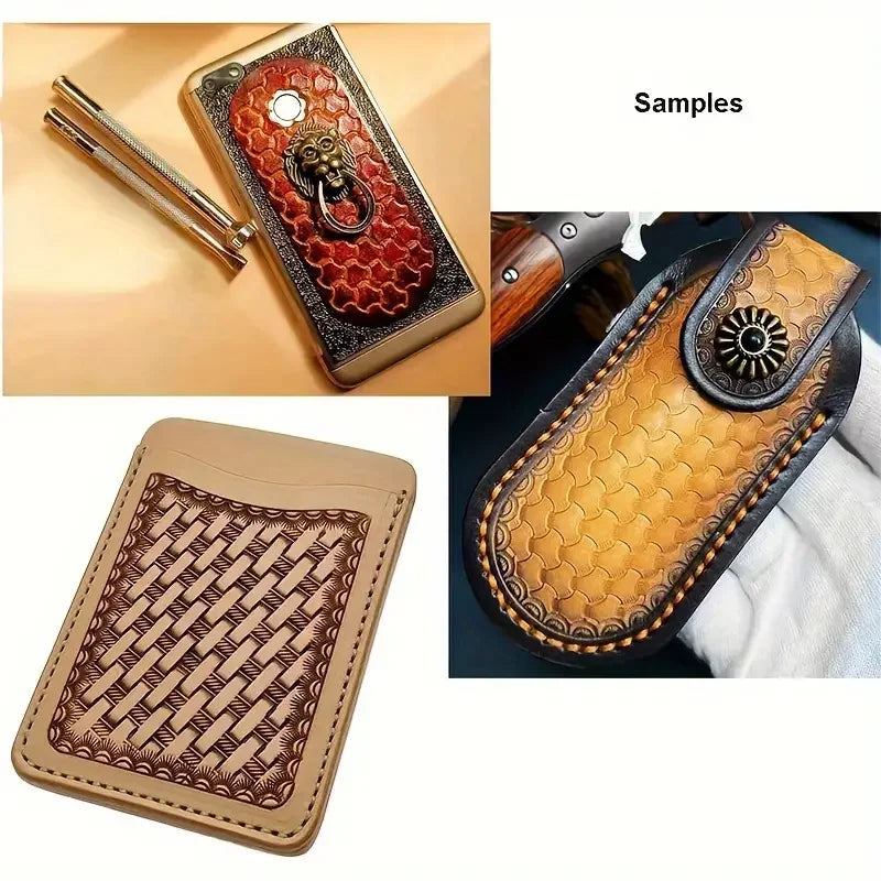 Carimbo Couro - Balaiado - profissional - selos para couro artesanato - trabalho profissional - 10cm - 3 peças