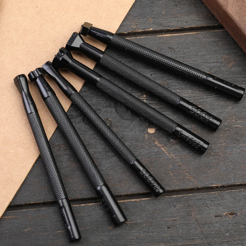 KIT com 6pcs - ferramentas de impressão - de carimbo em couro - selo escultura - selos artesanato em couro