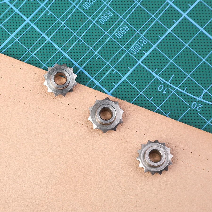 Espaçador de couro - Carretilha - tipo roseta - ferramenta de gravação - com 3 + 3.5 + 4 mm - engrenagem