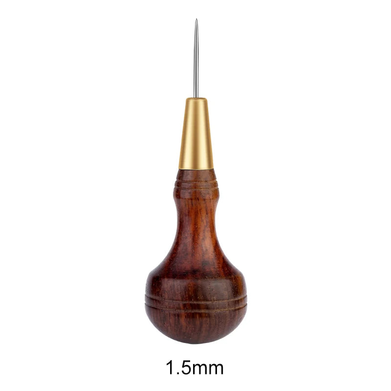 Ferramenta perfuradora de couro - cabo de madeira sândalo - furador forma de diamante - para costura - sovela - cravador de corte