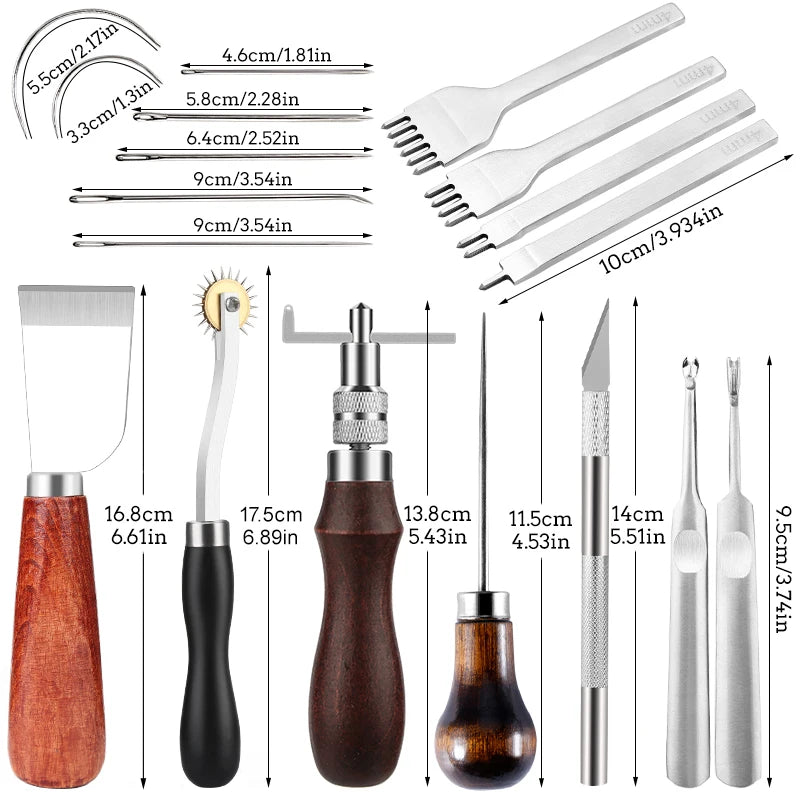 Kit Iniciantes - conjuntos de ferramentas - costura à mão - acessórios de trabalho couro para cinto