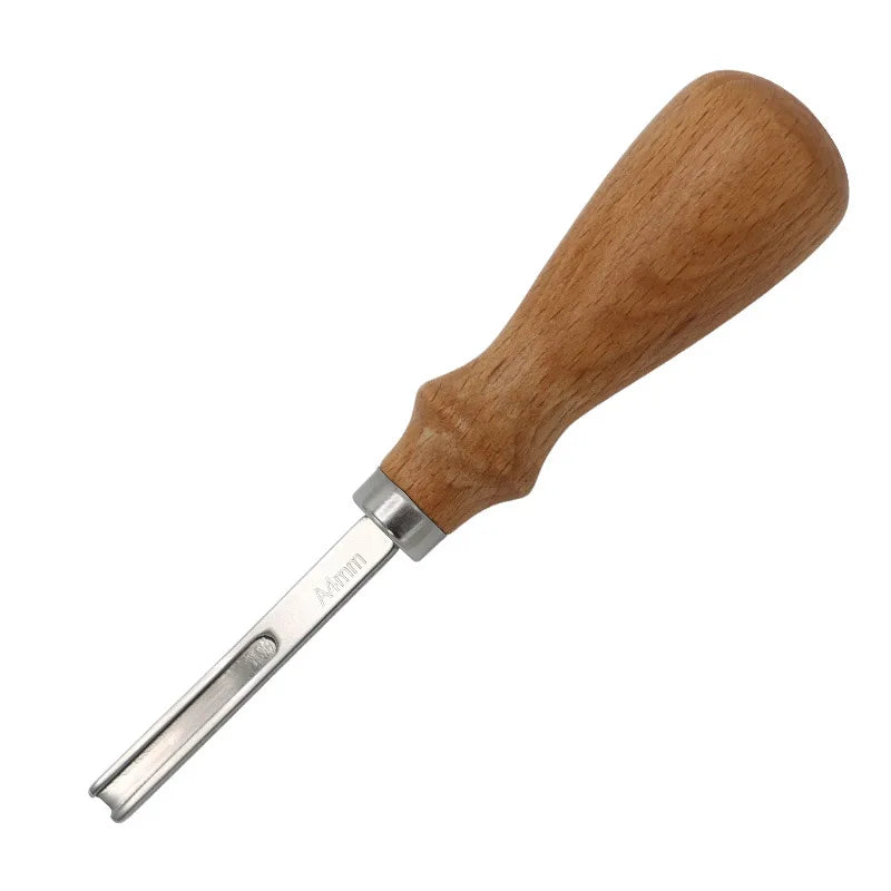 Desquinadores - A4mm a6mm a8mm a10mm - artesanato em couro - borda chanfrada - faca de corte - com punho de madeira - várias opções