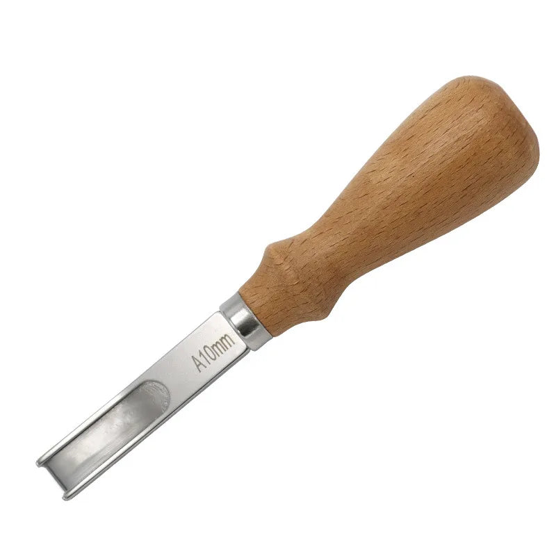 Desquinadores - A4mm a6mm a8mm a10mm - artesanato em couro - borda chanfrada - faca de corte - com punho de madeira - várias opções