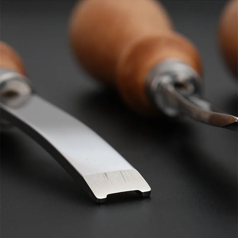 Desquinadores - A4mm a6mm a8mm a10mm - artesanato em couro - borda chanfrada - faca de corte - com punho de madeira - várias opções