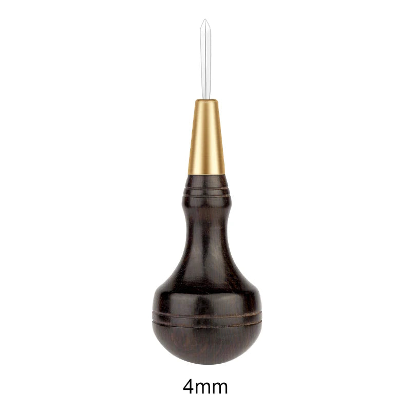 Ferramenta perfuradora de couro - cabo de madeira sândalo - furador forma de diamante - para costura - sovela - cravador de corte