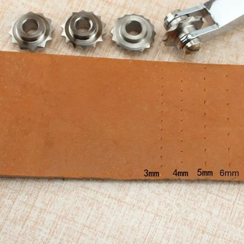 Espaçador de couro - Carretilha - tipo roseta - ferramenta de gravação - com 3 + 3.5 + 4 mm - engrenagem