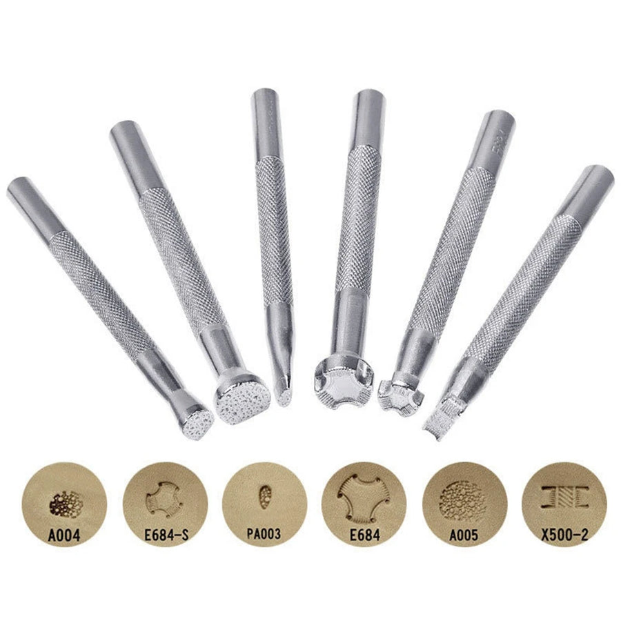 Kit 6 peças - Carimbo Couro - Balaiado - profissional - selos para couro artesanato - trabalho profissional - 11cm - 6 peças