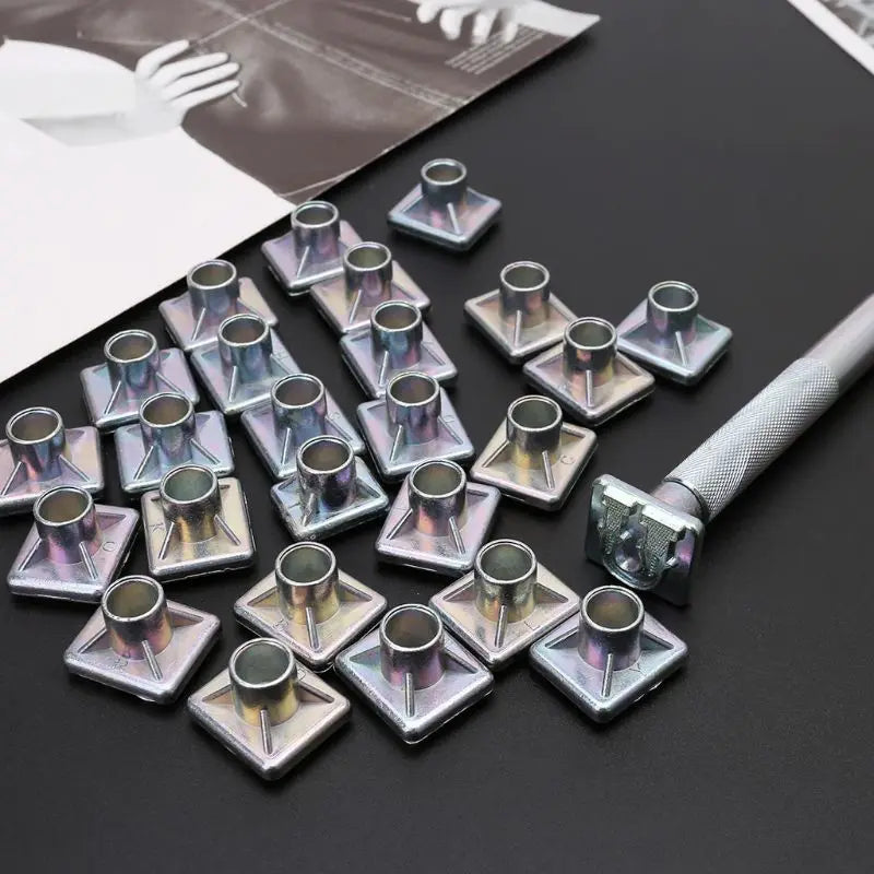Letras - Alfabeto Aço - para couro - Stampagem - Kit Artesanato De Couro - Ferramentas De Perfuração De Metal - 26Pcs