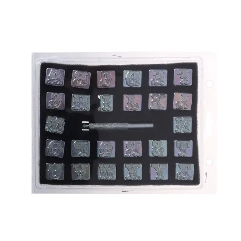 Letras - Alfabeto Aço - para couro - Stampagem - Kit Artesanato De Couro - Ferramentas De Perfuração De Metal - 26Pcs