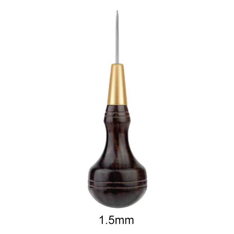 Ferramenta perfuradora de couro - cabo de madeira sândalo - furador forma de diamante - para costura - sovela - cravador de corte