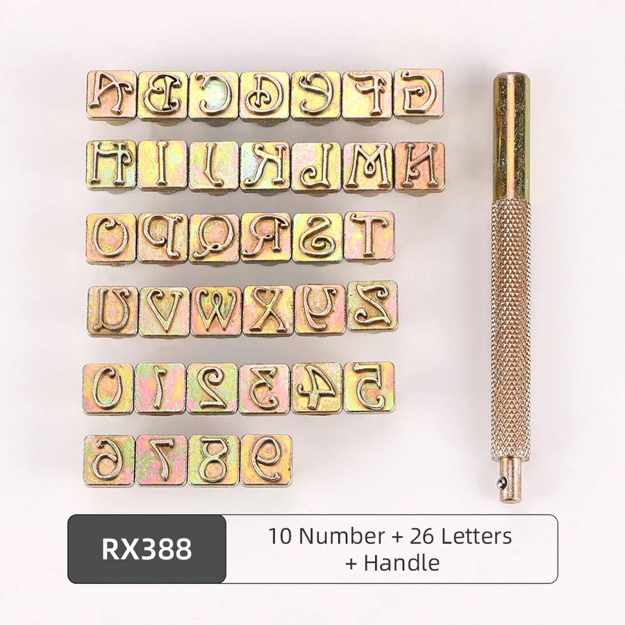 Letras e números - selos perfuradores - conjunto de ferramentas - artesanato em couro A-Z/0-9