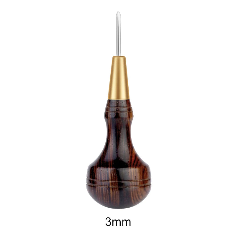 Ferramenta perfuradora de couro - cabo de madeira sândalo - furador forma de diamante - para costura - sovela - cravador de corte