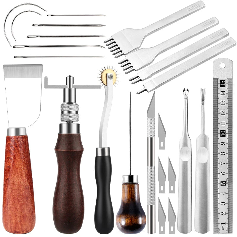Kit Iniciantes - conjuntos de ferramentas - costura à mão - acessórios de trabalho couro para cinto