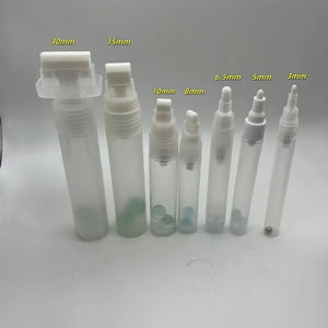Conjunto de 7 peças de hastes de plástico vazias para caneta 3mm 8mm 10mm 15mm 30mm pintura em couro