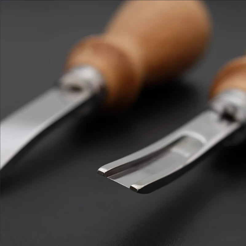 Desquinadores - A4mm a6mm a8mm a10mm - artesanato em couro - borda chanfrada - faca de corte - com punho de madeira - várias opções
