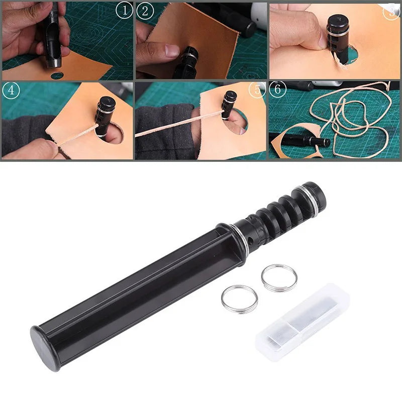 Ferramenta de corte em couro - cortador de tiras - tentos de couro - cortador artesanal - faca com 3 lâminas