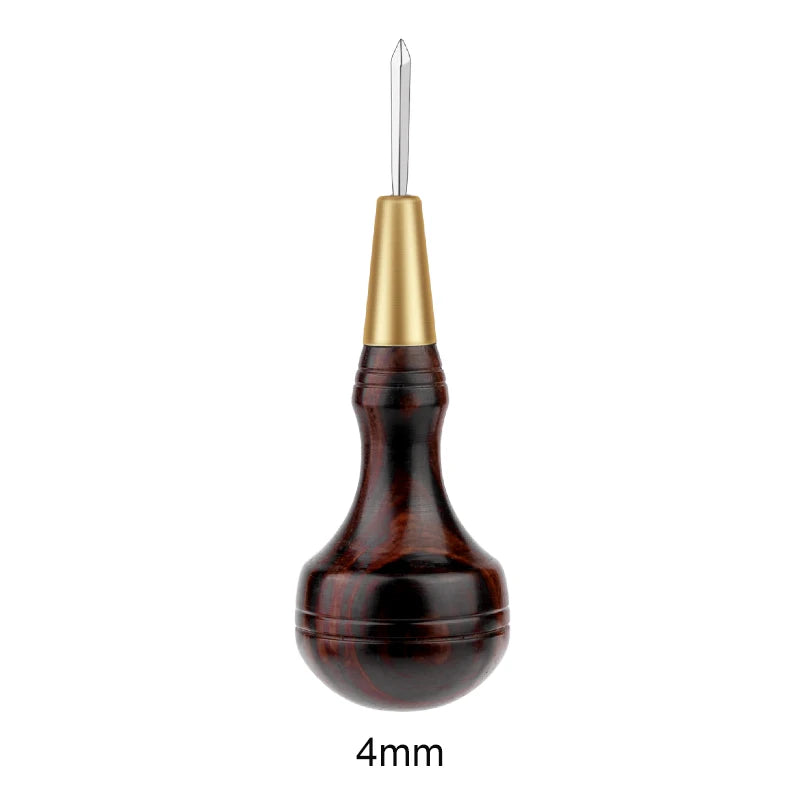 Ferramenta perfuradora de couro - cabo de madeira sândalo - furador forma de diamante - para costura - sovela - cravador de corte