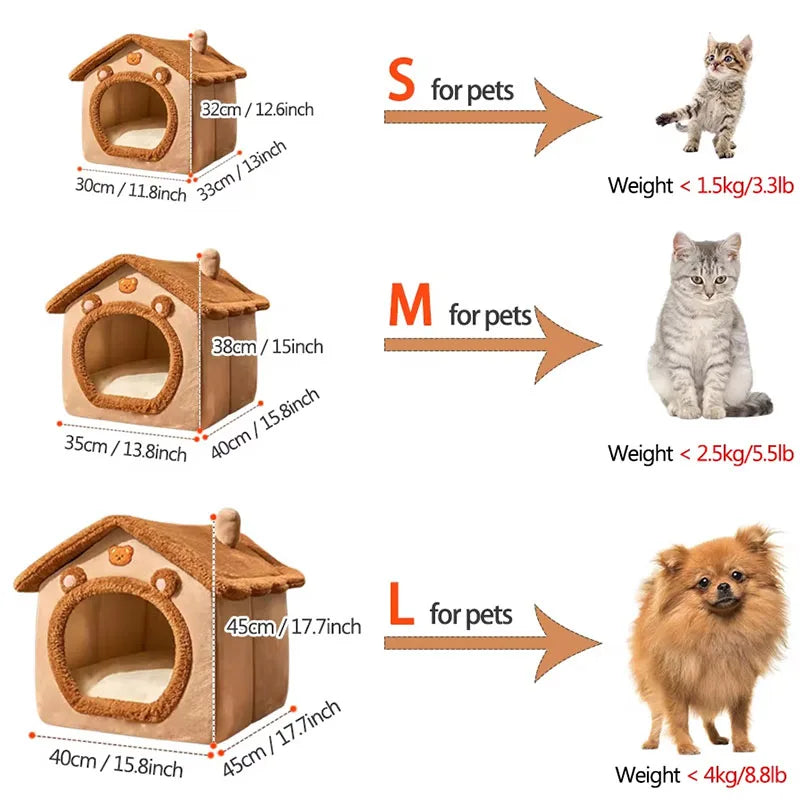 Casa dobrável para animais de estimação, cães e gatos
