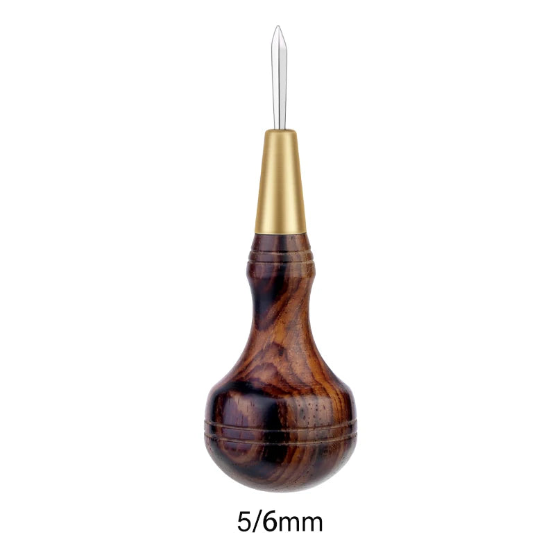 Ferramenta perfuradora de couro - cabo de madeira sândalo - furador forma de diamante - para costura - sovela - cravador de corte