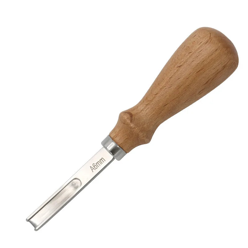 Desquinadores - A4mm a6mm a8mm a10mm - artesanato em couro - borda chanfrada - faca de corte - com punho de madeira - várias opções