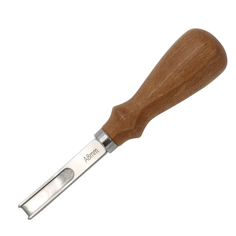 Desquinadores - A4mm a6mm a8mm a10mm - artesanato em couro - borda chanfrada - faca de corte - com punho de madeira - várias opções