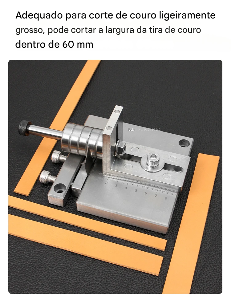 Cortador de tiras 60mm - para correia de couro - ajustável - liga de alumínio - corte couro