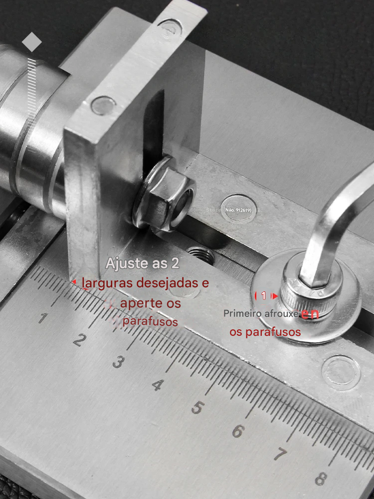 Cortador de tiras 60mm - para correia de couro - ajustável - liga de alumínio - corte couro