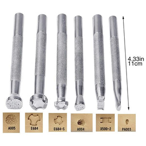 Kit 6 peças - Carimbo Couro - Balaiado - profissional - selos para couro artesanato - trabalho profissional - 11cm - 6 peças